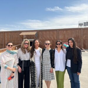 Alexandra Munroe Instagram - My God son George taking a break in the biennial beside Ahmed Mater’s work chronicling the political history of Saudi oil…and other images from the biennial and studio visits…

#diriyahbiennale2021 #riyadh #reforms @sasha.kalter #sarabinsafwan @guggabudhabi #guggenheim