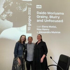 Alexandra Munroe Instagram - In Rome, I was thrilled to speak on Daido Moriyama and postwar Japanese photography at MAXXI with Hou Hanru and Elena Motisi. Their show captures the infinity, speed, eroticism, and sadness of Daido’s voracious documentation of Tokyo in the throes of change over decades of postwar urbanization, and its cultural toll. Bravo to Daido, bravo to MAXXI! 

I organized his first show in a  U.S. museum in 1998! Forever fascinated 

#MAXXI #daidomoriyama #rome