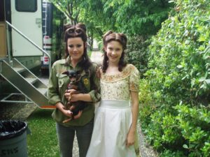 Alexia Fast Instagram - Some behind the scenes shots of Tin Man staring @zooeydeschanel @alancummingreally @kathleenrobert7 The makeup and wardrobe on this project was amazing.