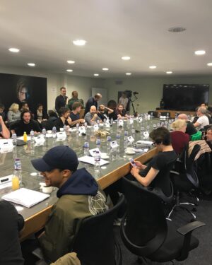 Alfie Allen Instagram - GoT photo dump. Loving a dump these days.

1. Fight prep for The Last of the Starks
2. General Theon make up notes 😜😂
3. Dan and Dave chatting next to @khivju !!!
4. The last read through!
5. Vandalism
6. Pilou (Euron Greyjoy) left this note for me on our first days shoot together. That evening was one for the books! What fun was had! #goodmemories