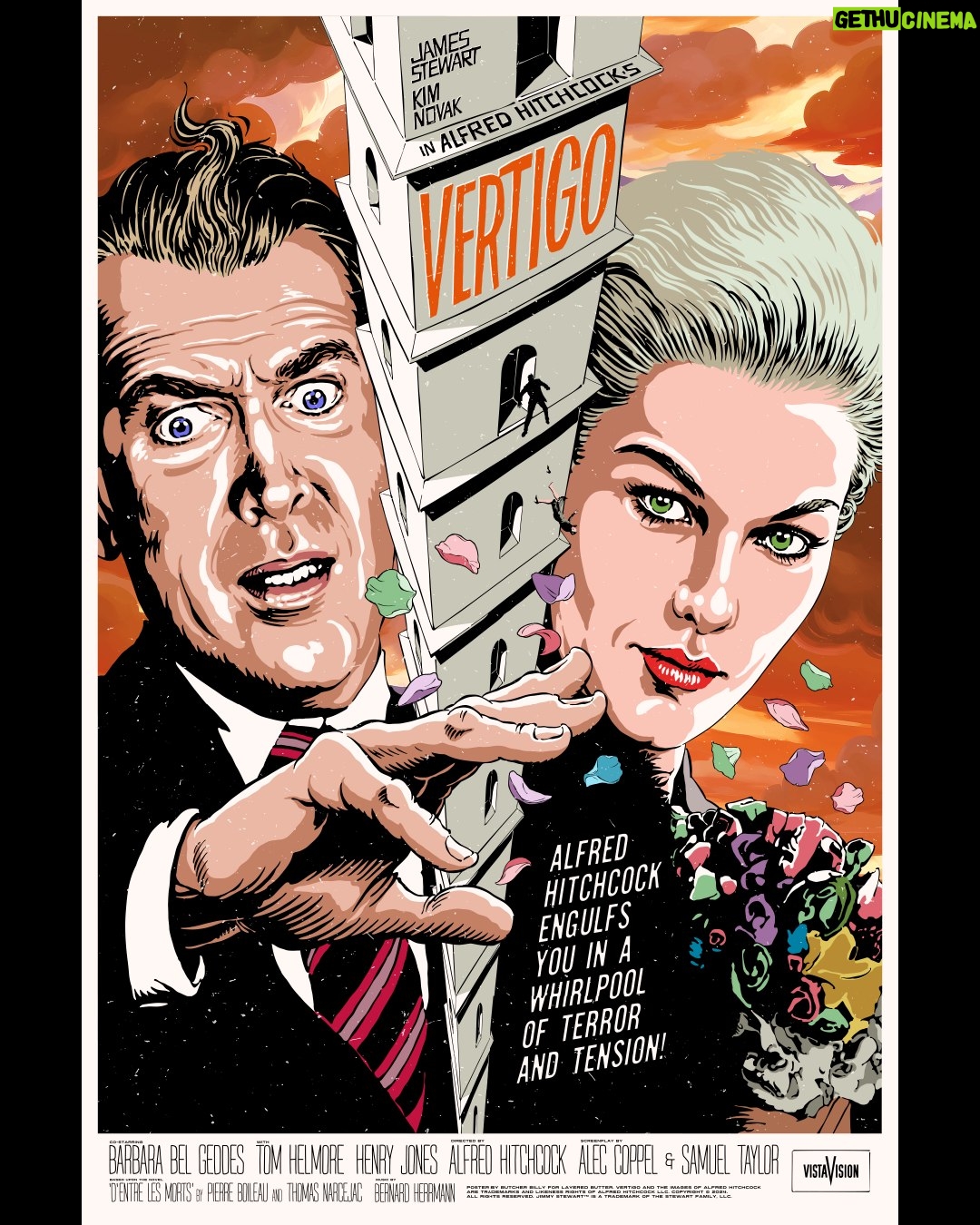 Alfred Hitchcock - 7K Likes - New Poster Release: VERTIGO by @thebutcherbilly from @layeredbutter.
Introducing Butcher Billy’s nightmarish vision of Alfred Hitchcock’s masterpiece VERTIGO (1958). Billy is a renowned graphic designer known for his bold eclectic style that blends pop culture with contemporary art. This is the first release from @layeredbutter’s officially licensed Vertigo poster series celebrating the film’s unbridled legacy.
Posters are now available for purchase now at layeredbutter.com/store and with the link in our bio.
Artist: Butcher Billy
Title: Vertigo (Nightmare or Dawn)
Medium: Lithograph
Edition: 450
Markings: Hand-numbered
Dimensions: 24" x 36" poster
Year: 2024
Vertigo and the images of Alfred Hitchcock are trademarks and likeness rights of Alfred Hitchcock LLC. Copyright © 2024. All Rights Reserved. Jimmy Stewart™ is a trademark of The Stewart Family, LLC.
Prints will ship in 4-6 weeks.
Ships to North America only.
.
.
.
#alfredhitchcock #alfredhitchcockpresents #hitchcock #vertigo #vertigofilm #butcherbilly #vertigoposter #movieposter #bestdirector #suspense #masterofsuspense #film #filmgeek #classicfilm #thriller #cinema #instacinema #classiccinema #movies #moviebuff #bestmovies #alfredhitchcockmovies