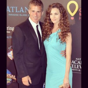 Alicia Minshew Instagram - Ah #fbf to one of my favorite #emmyawards in Vegas with my handsome #valentine. This was the year I wore my back-up dress because the hotel burned a hole in my first choice. Yup. 😱 Oh and I was secretly relieved I didn't win because I was scared I would have to give a speech with no underwear! #truth 😝 It was an adventure! #daytimeemmys #vegas #versace #nounderwear #whathappensinvegasstaysinvegas 😬