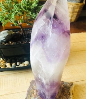 Alicia Minshew Instagram - I love a good bright sunny window to help my new crystals sparkle. ☀️Thank you @thesagegoddess for my beautiful labradorite necklace. It really brightens up my ratty old shirt (which I am going to burn)! 😬 Thank you also for the stunning chevron-amethyst. I can feel the zen in my home. We all need a little zen right now in this bananas world. ✨💫