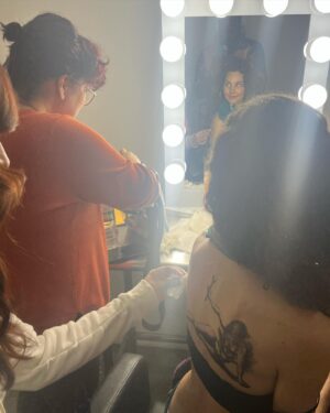 Alicia Minshew Instagram - What a treat it’s been to play with such fun people on this film! Almost got arrested by the lovely @paulborghese , frolicked in @timessquarenyc with @flyingblc73, the fabulous @michelefrantzeskos and group, and got a bad-ass tat put on my back by the magical @brushedbyceliaaurora. (Thanks @le.woods for snapping the photo!) 😁 Nothing better than shooting in NYC. There’s no place like it. Excited to see how all of this madness pieces together. So grateful. 🥰