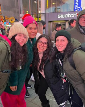 Alicia Minshew Instagram - What a treat it’s been to play with such fun people on this film! Almost got arrested by the lovely @paulborghese , frolicked in @timessquarenyc with @flyingblc73, the fabulous @michelefrantzeskos and group, and got a bad-ass tat put on my back by the magical @brushedbyceliaaurora. (Thanks @le.woods for snapping the photo!) 😁 Nothing better than shooting in NYC. There’s no place like it. Excited to see how all of this madness pieces together. So grateful. 🥰