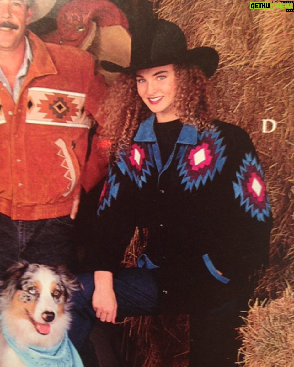 Alicia Minshew - 1.2K Likes - I always love a good throwback. This one stopped me in my tracks and made me guffaw out loud for a while! 🤣 That HAT! The most awkward #cowgirl in the world!! My first catalog job in Florida for #BuckNBum. Yup. I was a nervous teenager with straw in her ass. I don’t really know what else to say. There is just too much to comment on here . 🤭🤣 That beautiful dog stole the show. Enjoy this..
#catalog #country #gianthat #teenageyears #tbt #awkwardphoto
