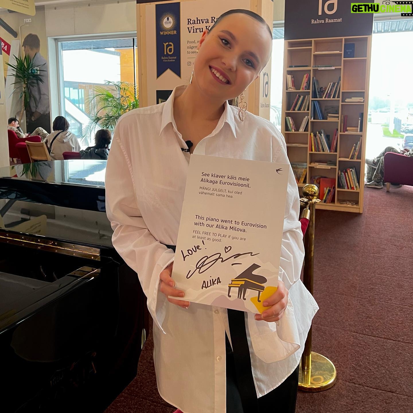 Alika Milova - 5.4K Likes - I’m most honoured to announce that from this day in Tallinn Airport is standing the exact same piano which was with me during the whole Eurovision journey! Feeling blessed! And I have also signed the board for you! ❤️