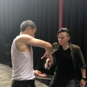 Alin Sumarwata Instagram - #BTS snippets of a quick #rehearsal right before filming the beginning of the #Laoshu bathroom fight #season7 Truly adored working with this Gem of a Dude #TOMWU 💎⚔️⁣⁣⁣
⁣⁣⁣
Fight Choreographer and ⁣⁣
Background Commentary #tomasereminus #WOW 🤣🤦🏻‍♀️ ⁣⁣⁣
#kickinthegut⁣⁣⁣
#alwaysbeready⁣
#strikeback ⁣⁣⁣
#gracienovin