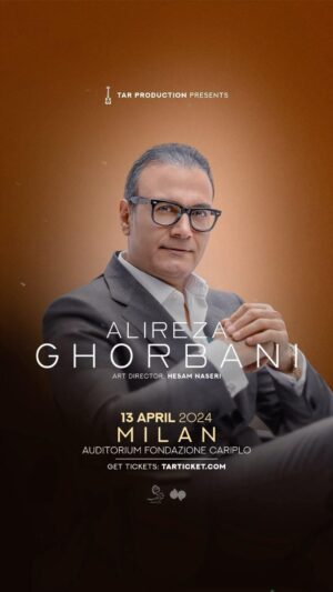 Alireza Ghorbani Instagram - •
با افتخار در تاریخ ۱۳ آپریل ۲۰۲۴ برابر با ۲۵ فروردین ۱۴۰۳ در شهر میلان ایتالیا میزبان هم‌میهنان عزیزمان خواهیم بود.
.
تهیه بلیت از طریق سایت tarticket.com
.
@alireza_ghorbani
@hesamnaseri 
@tar_production 
@shahreaftabasso 
@ahang_eshtiagh 
.
#علیرضاقربانی 
#علیرضا_قربانی
#حسام_ناصری