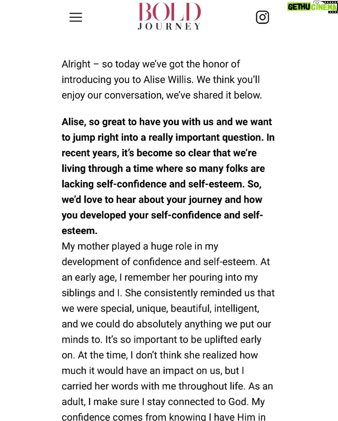 Alise Willis - 457 Likes - Thank you @boldjourneymag for the feature 😎🥰
https://boldjourney.com/news/meet-alise-willis/
Photographers: @russell.baer & @photonathalie