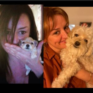 Alison Wright Instagram - Look who’s turning 10 ! 🎉
❤️Luigi❤️
gets his double digits today.

A decade of bliss, thanks to all the friends & lovers, aunties & strangers along the way who gave him love & attention. 
Special shout out if you played with his balls 😜😎 

#maltipoomagic Happy Birthday to  bro’s Jagger, Benny & Pepe too ❤️ 
#brosbeforehoes 

#womansbestfriend🐶 #dogsofinstagram #maltipoo #maltipoosofinstagram #littleprince