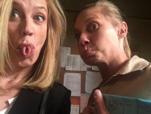 Ally Walker Instagram - Fun times on the set of Longmire with @therealkateesackhoff! #longmire #longmireposse #flashback #netflix #allywalker