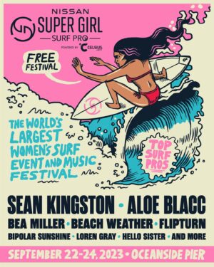 Aloe Blacc Instagram - Hey hey! Join me and my band for a live show on Saturday September 23rd for the world’s largest women’s surf event & music festival.  All for FREE! 

The Nissan Super Girl Surf Pro powered by Celsius is at Oceanside Pier from September 22-24, 2024. I’ll be performing on (9/23) alongside more amazing acts. 

Come and support this celebration of female empowerment and inclusion while watching the world’s best female surfers hit the waves 🌊 

Enjoy 15 live concerts, 21 free classes, DJ competition, celebrity speakers, and more! 

Visit: supergirlsurfpro.com 🏄‍♀️ 
@supergirlpro #supergirlpro #nissansupergirlpro