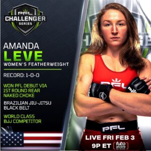 Amanda Leve Instagram - 𝗧𝗛𝗘 "𝗚𝗜𝗔𝗡𝗧 𝗦𝗟𝗔𝗬𝗘𝗥" 𝗜𝗦 𝗕𝗔𝗖𝗞

@amandaleve_mma returns to the SmartCage

🎥 via @flograppling 

[ #PFLonFuboTV | Women's Featherweights | Fri, Feb 3rd | 9pm ET]