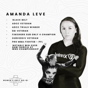 Amanda Leve Instagram - Excited to be teaching over 50 women at this Women’s NoGi Training Camp today & tmrw! 
See you all soon! 😊🔥🤍

#giantslayer #jiujitsu #bjj #grappling #bjjgirls #bjjgirl #jiujitsugirls #grapplinggirls #womensbjj #nogi #adcc #training #bjjtraining #bjjseminar #amandaleve #winning #adcctrials #10thplanetbethlehem #submission #submissiongrappling #subonly #submissions #takedown #wrestling #backtake