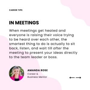 Amanda Rose Instagram - I am a huge proponent of the power of silence. Of course there are many situations where it's important to fight to be heard, especially as a woman in business. But there is so much noise and pressure in today's world, we have forgotten that sometimes the best thing we can do is zip it 🤐

Silence can be very loud when used effectively. Assess each situation and figure out whether there's actually anything to be gained by engaging.

🔥 I'm passionate about helping women in leadership and business become more confident and fast-track their careers. If you're looking for some guidance, DM me or click the link in my bio to book in a mentoring session.

#silence #silenceispowerful #communicationskills #businessmentoring #careermentoring #womeninleadership #womeninbusiness #leadershiptips #leadership #careermentor #leadershipmentor #amandarose #bosslady #leadershipadvice