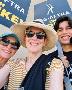 Amanda Wyss Instagram - I’ve run into some old  friends  on the picket line. I’ve met many wonderful actors and writers. It makes me so emotional… picketing. Everyone together in the same fight. Supporting each other. Hopeful and strong during this momentous time. Also, a big shout out to the awesome  horn honkers. Keep it coming! @lordyitslisa @kittyswink #mikemcshane #barbaracrampton #mindymorgenstern @sagaftra #unionstrong #labor  #journeymanactor  #fairpay #actorsnotAI #payyouractors #payyourwriters #livingwage #healthcare