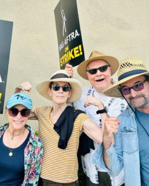 Amanda Wyss Instagram - I’ve run into some old  friends  on the picket line. I’ve met many wonderful actors and writers. It makes me so emotional… picketing. Everyone together in the same fight. Supporting each other. Hopeful and strong during this momentous time. Also, a big shout out to the awesome  horn honkers. Keep it coming! @lordyitslisa @kittyswink #mikemcshane #barbaracrampton #mindymorgenstern @sagaftra #unionstrong #labor  #journeymanactor  #fairpay #actorsnotAI #payyouractors #payyourwriters #livingwage #healthcare