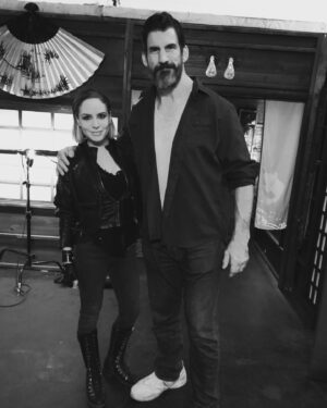 Amber Goldfarb Instagram - Big buy. Big heart. 🖤 @maillet_robert may appear intimidating at first glance but this guy is so friendly and generous. Really enjoyed his presence on set during the VICIOUS FUN shoot. #bigguy #bigheart #cast #castmates #viciousfun #featurefilm #comedy #horror