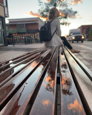 Amber Goldfarb Instagram - Bench with a view. #sunset #goldenhour #nofilter #leisuremoment #ineedmoreofthese