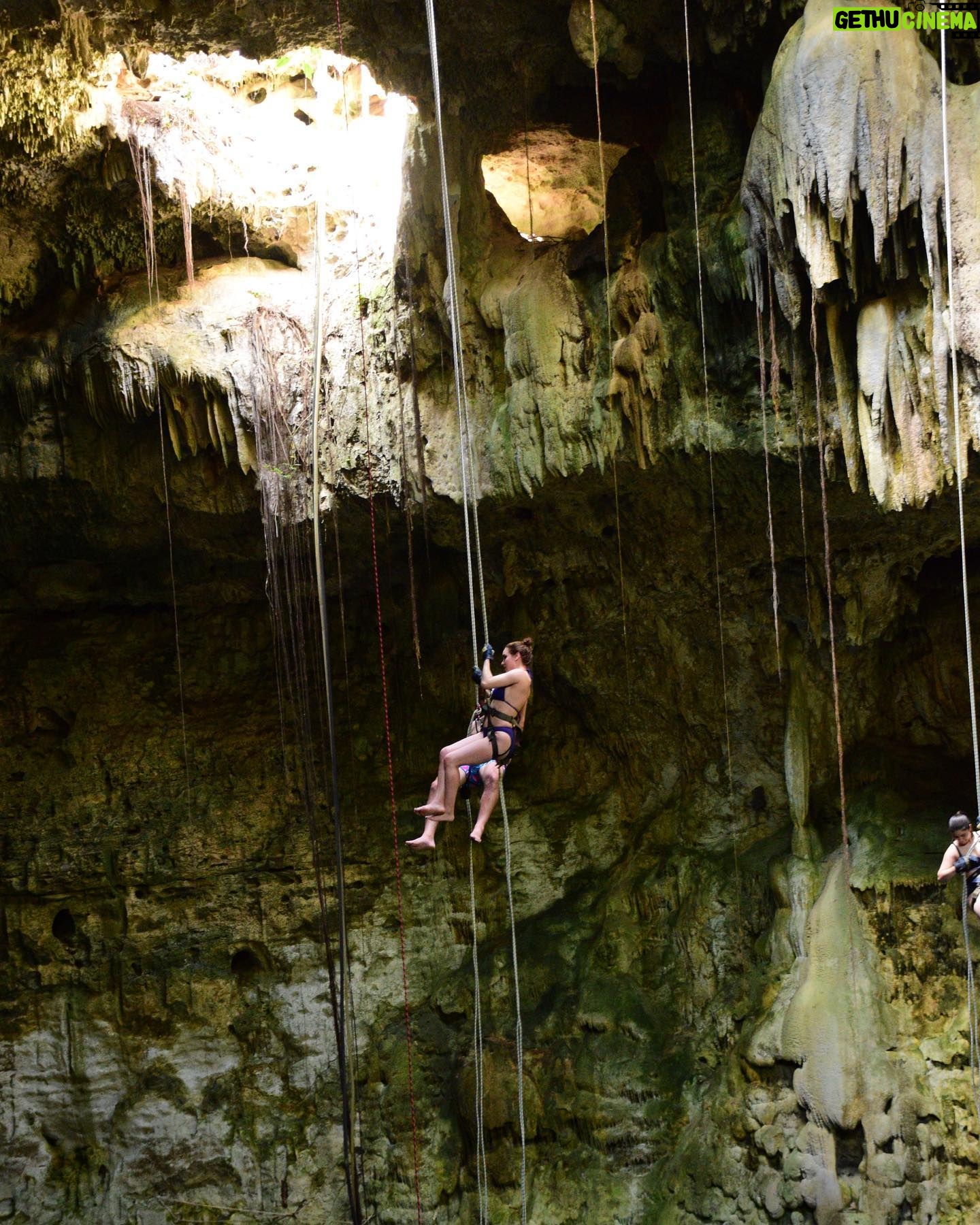 Amber Goldfarb - 586 Likes - This time two years ago I was rappelling into and zip-lining through a cenote. This week’s big adventure? Going to the grocery store. #adventure #adventureduringquarantine #grocerygetter #cenote #méxico #missyou