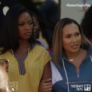 Amber Reign Smith Instagram - It’s the sisterhood fa me! What an honor to go from watching @parkermckennaaa as little Kady to standing side by side as scene partners and cast mates. Talk about full circle 🤩🥰 

Make sure you check out the latest episode of @GamesPeoplePlay on @BET!