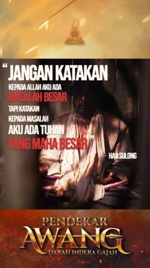 Amerul Affendi Instagram - "Jangan katakan kepada Allah aku ada masalah besar, tapi katakan kepada masalah aku ada Tuhan yang MAHA BESAR" - Haji Sulong

Apa reaksi korang kali pertama dengar ungkapan ni? Meremang tak?

Apa lagi ungkapan yang terpahat di hati korang lepas tengok filem Pendekar Awang, cuba kongsikan di ruangan komen 🔽

Filem Pendekar Awang, di pawagam berhampiran anda sekarang. SAKSIKANNYA!

#pendekarawang #studiokembara #demitanahtumpahnyadarahku #darahinderagajah #filemterbaru #filemmalaysia #sekuel #filemepik #dipawagam #hiburanbermanfaat