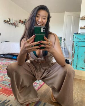 Ami Park Instagram - It’s Taurus season which also means : time to indulge in more sensory pleasures, abundance, reflections,   self grounding 🌱 

(AKA Asian squatting, always)

With Joy,
Ami ✨