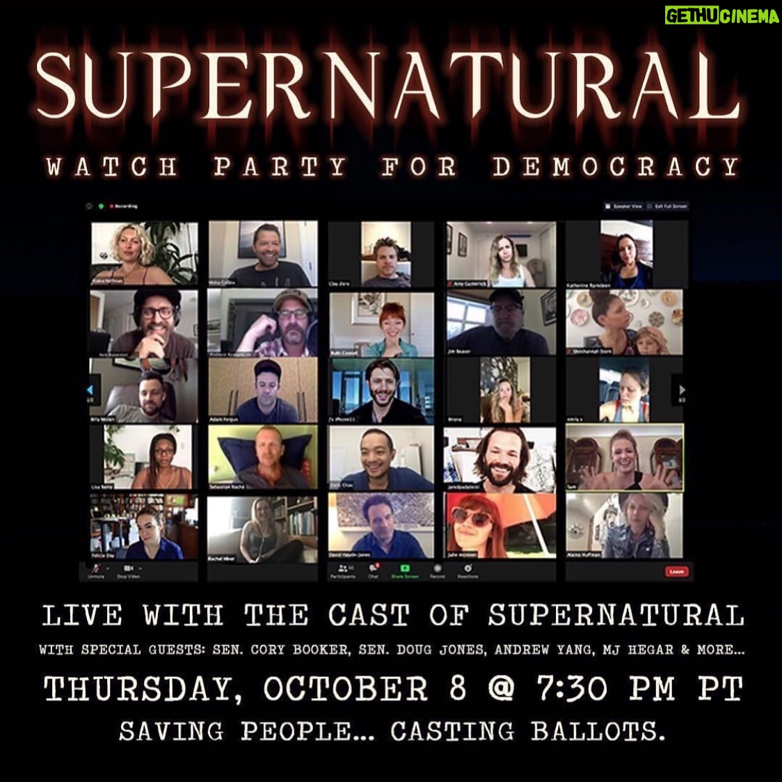 Amy Gumenick - 1K Likes - Want to join a @zoom watch party with me, the boys & tons of other cast mates for the return of @cw_supernatural?! We’ll be starting at 7:30pm PST to talk about saving the world by voting with special guests @corybooker @andrewyang @dougjonesbama @mjfortexas and more! Link in story. 👆🏻 #spnvotes #spnfamily