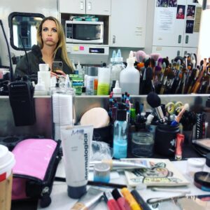 Amy Gumenick Instagram - Serious business. 😜#creatingcupid #makeuptrailer #bts #mirrorselfie #wackywednesday #latergram