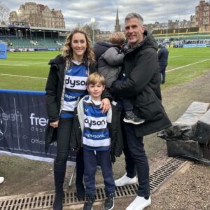 Amy Williams Instagram - Great fun taking the boys along to their first @bathrugby game this weekend, and to get the win against @officialgloucesterrugby @premrugby was a bonus 💪🏻. 

Great to see so many families watching the game and supporting their local team too 🙌🏻.

Amazing work by the ground staff getting the pitch ready, considering it was a lake only a few days before !

Proud Bath Support 🏉 💙🖤🤍.

#bathrugby #gallagherprem #BATvGLO