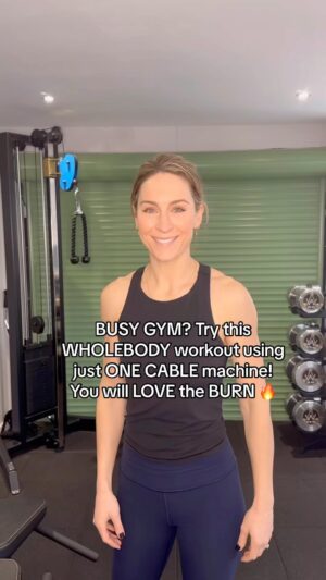 Amy Williams Instagram - Making the most of your gym session with just ONE single cable machine and a rope attachment.
Dive into this full-body workout perfect for those days when the gym is crazy busy and everyone is fighting for the equipment. 

👉🏻Details: 8-10 reps per exercise. Last few reps should be tough. 
3-4 rounds. 
1-3 mins rest end of each round.

1️⃣ Tricep Pulldowns: Target those triceps for toned arms.
2️⃣ Standing Face Pull: Strengthen your upper back and shoulders while improving posture.
3️⃣ Bicep Curl: Get those biceps popping with controlled curls.
4️⃣ Glute Kickbacks: Sculpt and strengthen your glutes for a killer posterior.
5️⃣ Single Arm Row: Engage your back muscles and improve unilateral strength.
6️⃣ Seated Rows: Work on your back muscles and develop a strong, balanced physique.
7️⃣ RDL Pull Throughs: Fire up your hamstrings and glutes with this dynamic movement.
8️⃣ Goblet Squats: Finish strong with a compound movement targeting legs, core, and upper body stability.

💪🏻This routine is your ticket to a time-efficient, effective workout. Let’s sweat smarter, not harder! 
💙Let me know how you go. SAVE for your collections and SHARE with friends.

#CableMachineWorkout #FullBodyBurn #EfficientFitness #cableworkout #gymsession #gymsessionideas #fullbodyworkout #onliney#onlinecoaching #trendingaudios #trendingreels
