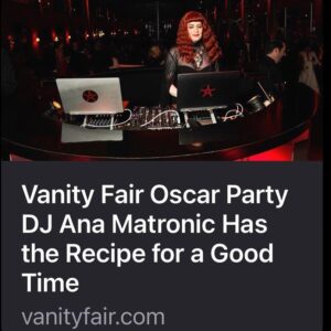 Ana Matronic Instagram - Come inside the Vanity Fair Oscar Party and see what she’s got on the stove at vanityfair.com • Two weeks on and I’m still buzzing about the experience 🥂