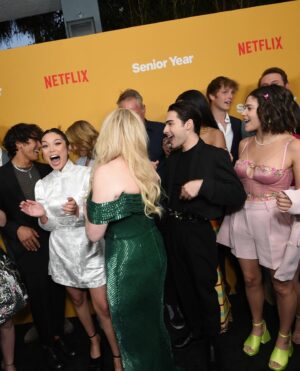 Ana Yi Puig Instagram - survived my very first premiere and it was the most magical night! still in disbelief that I get to call these brilliant, beautiful humans my friends. I cannot wait for the world to have you, @senioryearnetflix ✨

👗: @saulee 
💄: @stephhcardenas
👠: @stevemadden