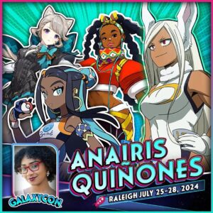 Anairis Quinones Instagram - hey yall! here’s my current convention schedule for 2024 🥰 there’s a couple that haven’t been announced yet but i’ll be traveling a lot to see you guys!!

i’m no longer livestreaming, so please catch me in person if you can! i’d love to meet (or re-meet) and talk nerdy with yall ☺️❤️

#pokemon #genshinimpact #bnha #mha #myheroacademia #mirko #miruko #lynette #nessa #jjk #jujutsukaisen #rika #sf6 #streetfighter #streetfighter6 #kimberly #sao #bleach #hiyori #aot #attackontitan #snk #voiceover #yelena #rwby #demonslayer #hinatsuru #rezero #wondereggpriority #rikakawai