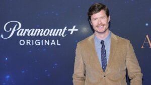 Anders Holm Instagram - Thank you Mexico City!!! At Midnight is now live on @paramountplus !!! 
1. Me taking this all very seriously
2. The wonderful cast and co
3. Me and my FAVE streaming service 😉
4. The greatest tie ever?? @thombrowne