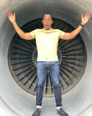 Andi Peters Instagram - “Hello, my name’s Andi and I love planes!” #andiontour #travelblogger #travel #traveldiaries #wanderlust #luxurytravel #frequentflyer #avgeek
