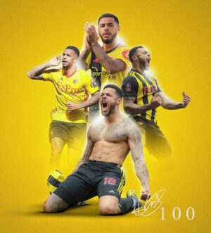 Andre Gray Instagram - 100 games at @WatfordFCOfficial! 💯 
Continuing to chase my dreams and hoping to inspire you all to know that where you start doesn’t determine your destination. When you apply faith, hard work and dedication, anything is possible! 🙌🏽