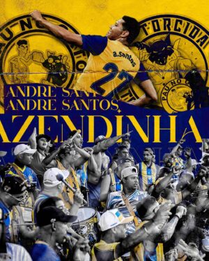 André Santos Instagram - 27x FAVELA! 

Já confirmado na estreia, já mergulhado no que é o clube, emocionado por ser um esperança de uma comunidade de mais de 40 mil pessoas. Diz que tremeu a alma vendo nossos vídeos, vai subir no alambrado se fizer gol. 
Terão que reforçar a estrutura na Super Copa Pioneer. 

Começou em Santa Catarina, campeão nos dois maiores clubes de massa deste país, fez gol na Premier League! Sem perder brilho de apaixonados na Turquia, um dos raros a vestir a amarelinha. 
Jogou com Neymar, recebeu assistência de Ronaldo, foi parceiro de Van Persie. A alma dele é do povo. 

Lateral e meia, mas, principalmente, um craque profissional refinado em talento. 
Mais do que aos Santos, abençoado por Deus. 

No dia 27, o novo camisa 27! 
Agora ele é Gato! 

Bem-vindo, @andre_santos27 

Coordenação geral de marketing: @drc_dom 
Direção de arte: @art.cmpy 
Apoio comercial: @aguiadeouroautoescola 
Apoio em patrimônio: @useuniex