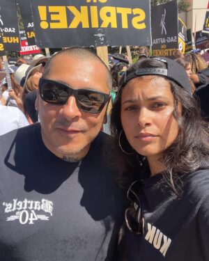 Andrea Cortés Instagram - Today was BEAUTIFUL. Sooooo many of us showed out on the line today. I’ve been blessed to meet some wonderful souls through this industry. We are out here striking not just for ourselves, but for those we hope to pull up the ladder with us. 

#sagaftrastrong #wgastrong #unionstrong #onstrike #boricua #latinasactingup #latina #latino
