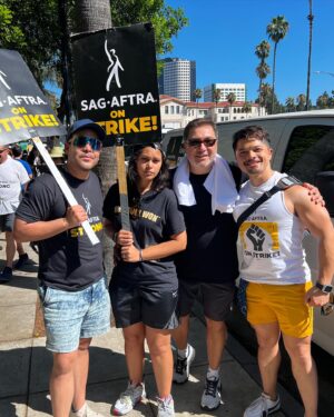 Andrea Cortés Instagram - Today was BEAUTIFUL. Sooooo many of us showed out on the line today. I’ve been blessed to meet some wonderful souls through this industry. We are out here striking not just for ourselves, but for those we hope to pull up the ladder with us. 

#sagaftrastrong #wgastrong #unionstrong #onstrike #boricua #latinasactingup #latina #latino