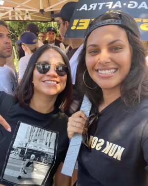 Andrea Cortés Instagram - Today was BEAUTIFUL. Sooooo many of us showed out on the line today. I’ve been blessed to meet some wonderful souls through this industry. We are out here striking not just for ourselves, but for those we hope to pull up the ladder with us. 

#sagaftrastrong #wgastrong #unionstrong #onstrike #boricua #latinasactingup #latina #latino