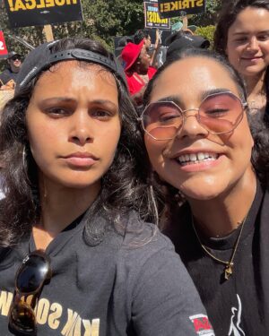 Andrea Cortés Instagram - Today was BEAUTIFUL. Sooooo many of us showed out on the line today. I’ve been blessed to meet some wonderful souls through this industry. We are out here striking not just for ourselves, but for those we hope to pull up the ladder with us. 

#sagaftrastrong #wgastrong #unionstrong #onstrike #boricua #latinasactingup #latina #latino