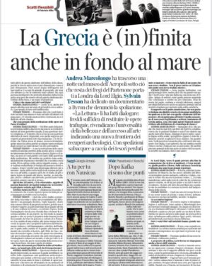 Andrea Marcolongo Instagram - Per @la_lettura del @corriere un dialogo tra me e Sylvain Tesson per presentare in Italia “Spostare la luna dall’orbita” @einaudieditore @manuitaumusee 🌕🏛️
Grazie a @stef_montefiori per questo dialogo parigino tra Lord Byron e Lord Elgin, è stato indimenticabile. 

“Pomeriggio di primavera parigina, Café Nemours di place Colette a pochi passi dal Louvre. Ai tavolini all’aperto si incontrano Andrea Marcolongo, Sylvain Tesson e, tramite loro, Lord Elgin e Lord Byron, ovvero l’ambasciatore britannico che rubò i marmi del Partenone per portarli al British Museum, e il poeta romantico che partì da quello scempio per invocare il risveglio della Grecia e lottare per la sua indipendenza, fino alla morte, a Missolonghi, nel 1824.” #spostarelalunadallorbita #deplacerlalunedesonorbite