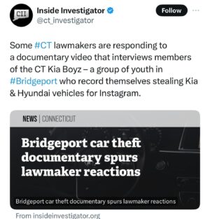 Andrew Callaghan Instagram - BREHH 😂😂 the State of Connecticut just announced they are suing the Kia and Hyundai Corporation after the doc dropped and the state House of Representatives are passing bipartisan legislation to force to reimburse anyone who had their shit stolen