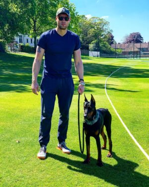 Andrew Flintoff Instagram - Trevor’s at his first cricket match @protectiondogworldwide , think he likes it 👌🏼