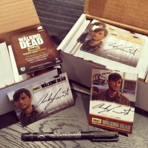 Andrew J. West Instagram - Gareth made it to the big leagues and got his own trading cards. But don't trade him. Unless it's for Negan. He has a higher batting average. @cryptozoicentertainment