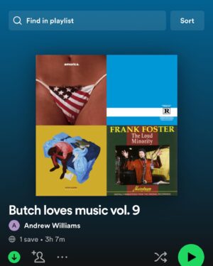 Andrew J. Williams Instagram - BUTCH LOVES MUSIC VOL. 9 OUT NOW! (Link in bio) I’m heading to Winnipeg and it’s hard not to just make an entire list of @kenmodenoise songs, but i gave you two that i really like! I didn’t do one last week cuz i was in the sun and enjoying my time with @hana_devore so i listened to mainly podcasts and that would suck for you guys to listen to! I made this one long and thinking about doing a morning playlist tomorrow! Shout out to @toschie  my favorite artist in the world, for drawing this amazing picture of my character guy. Check him out and his band @audreyhorneofficial they rock!