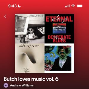 Andrew J. Williams Instagram - Butch loves music vol. 6 is now up!! (Link in bio) Old ghosts always reappear… Last week i didn’t travel to work. So i didn’t do a playlist for you guys to check out. This one’s pretty good! Some heavy, some of my favorite breakdowns(check out the robin trower song. Amazing breakdown) and then a Lenny kravitz song with a great riff. Please enjoy this cuz i really had a great time making it. Do fun.