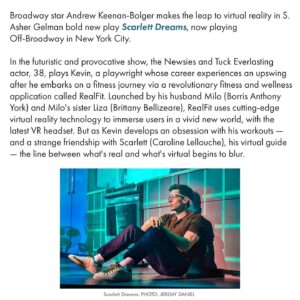 Andrew Keenan-Bolger Instagram - I got a chance to sit down with @People to chat about @scarlettdreamsplay and my relationship to technology, artificial intelligence and fitness. Link in bio to read the full interview!